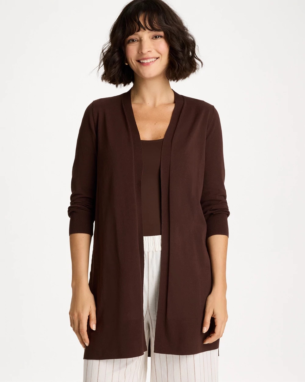 Chico's Summer Romance Cardigan Deep Brown