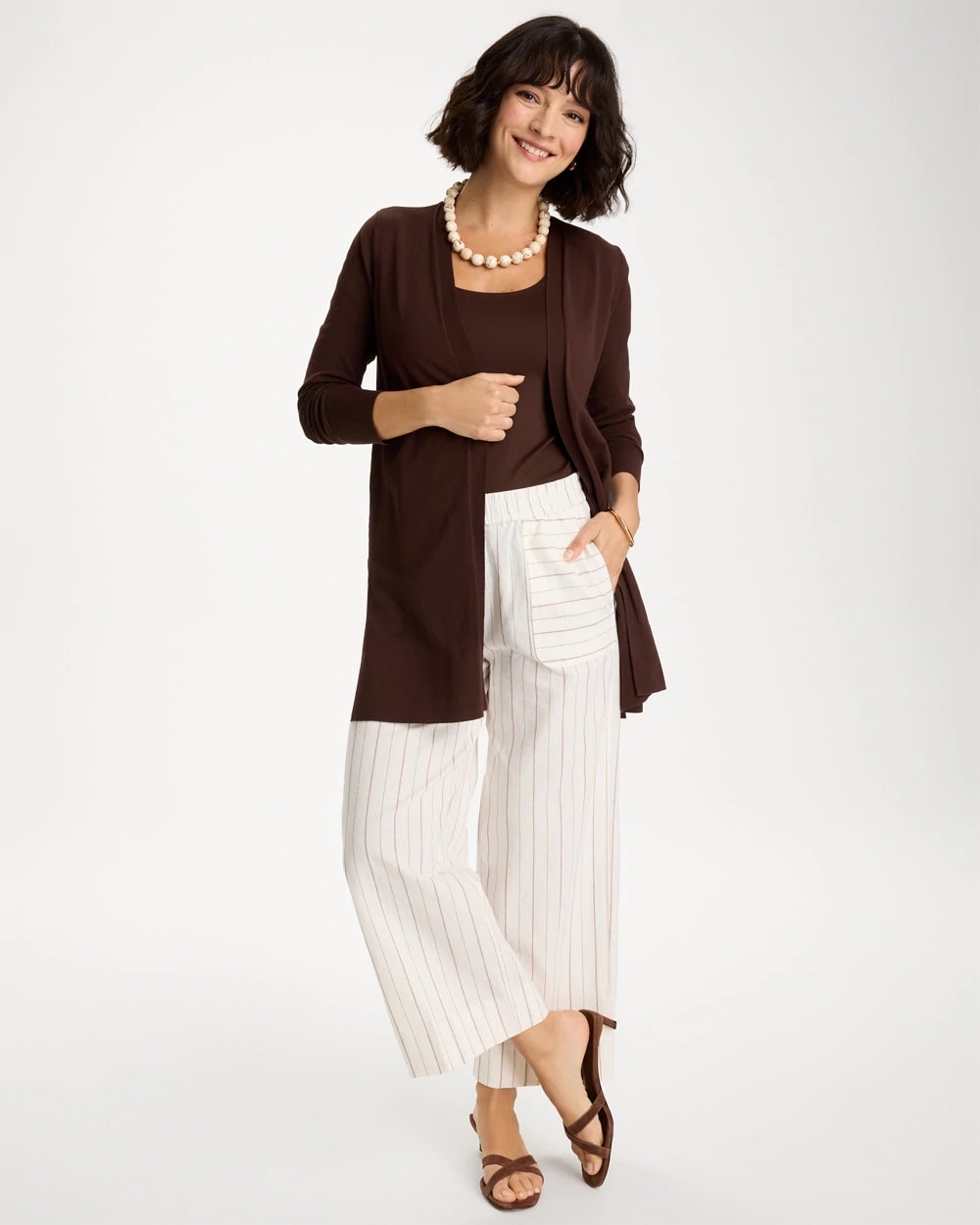Chico's Summer Romance Cardigan Deep Brown