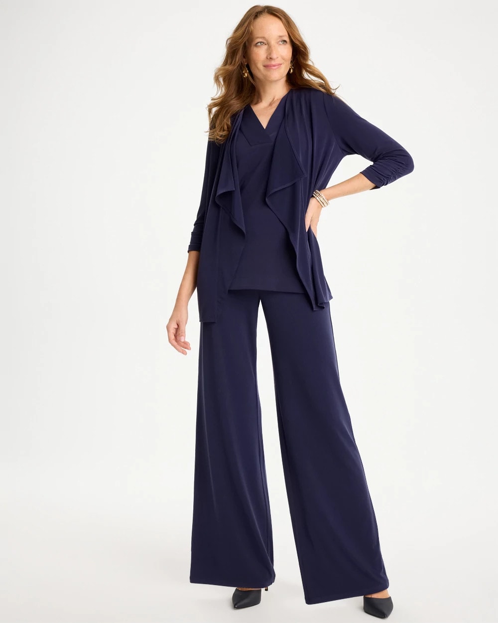 Chico's Travelers™ Knit Fly Away Cardigan Passport Blue