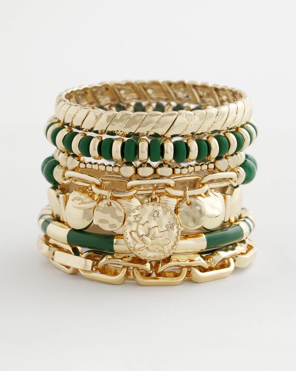 Chico's Green Enamel Hinge Bangle Green