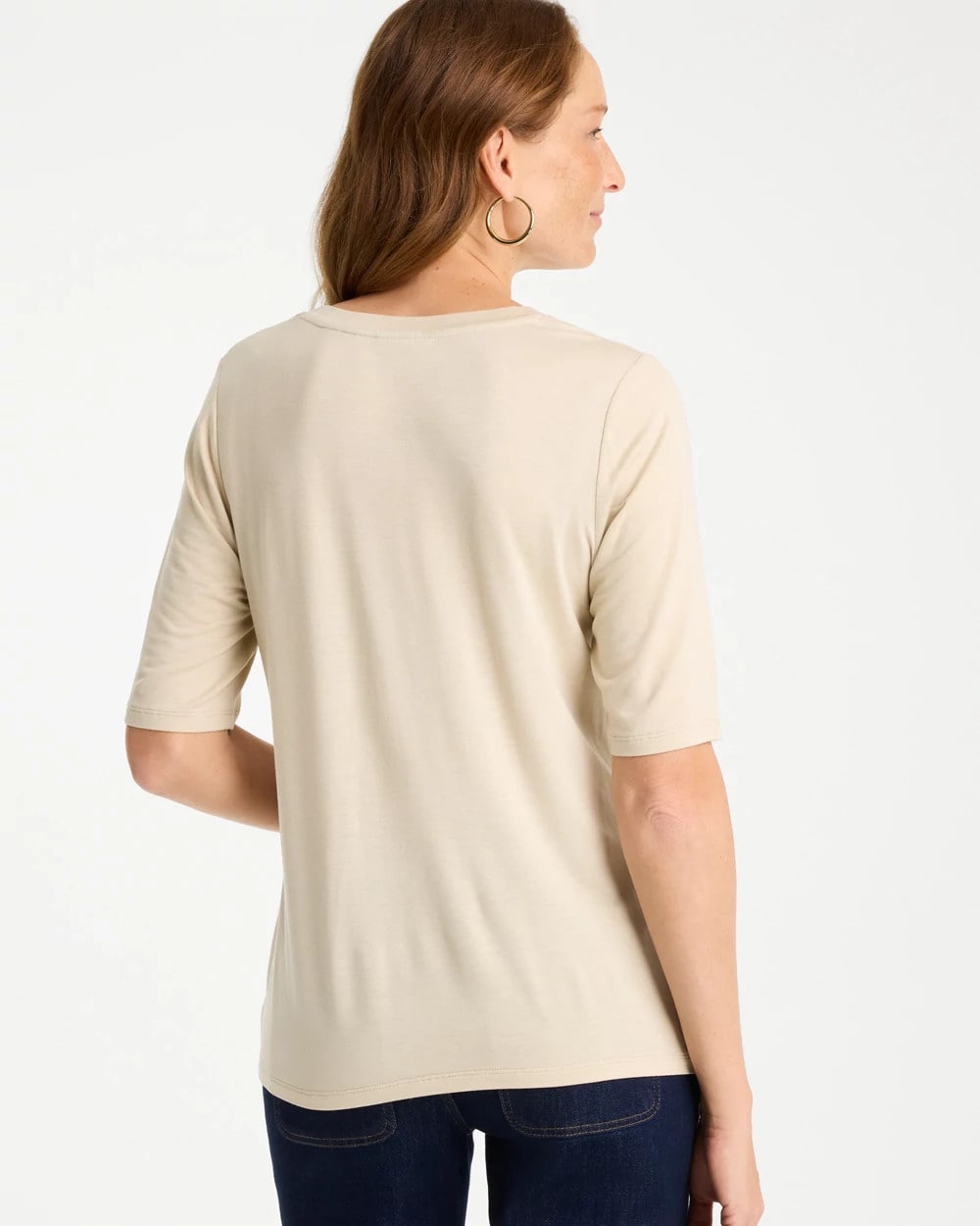 Chico's Knit Sequin Elbow Tee Topaz Smoke