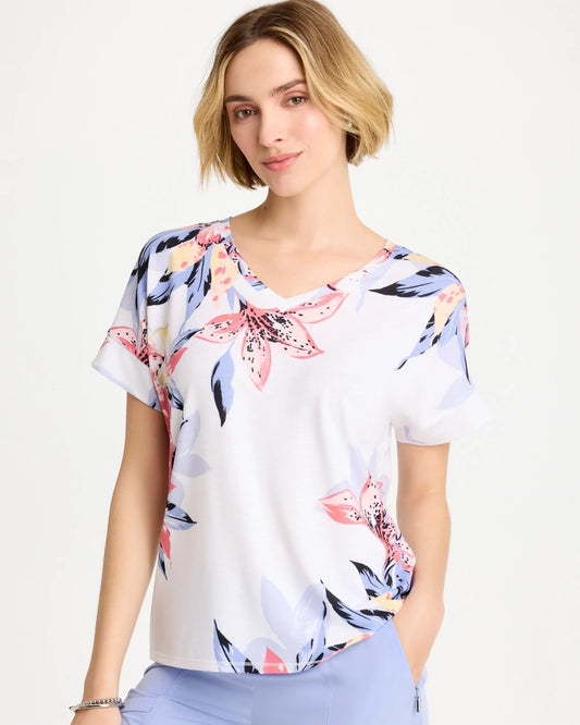 Chico's Zenergy® Lily Drop Shoulder Tee Calypso Coral