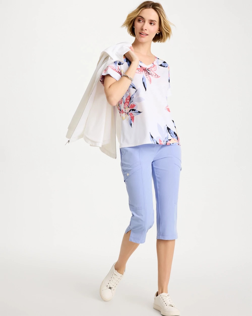 Chico's Zenergy® Lily Drop Shoulder Tee Calypso Coral