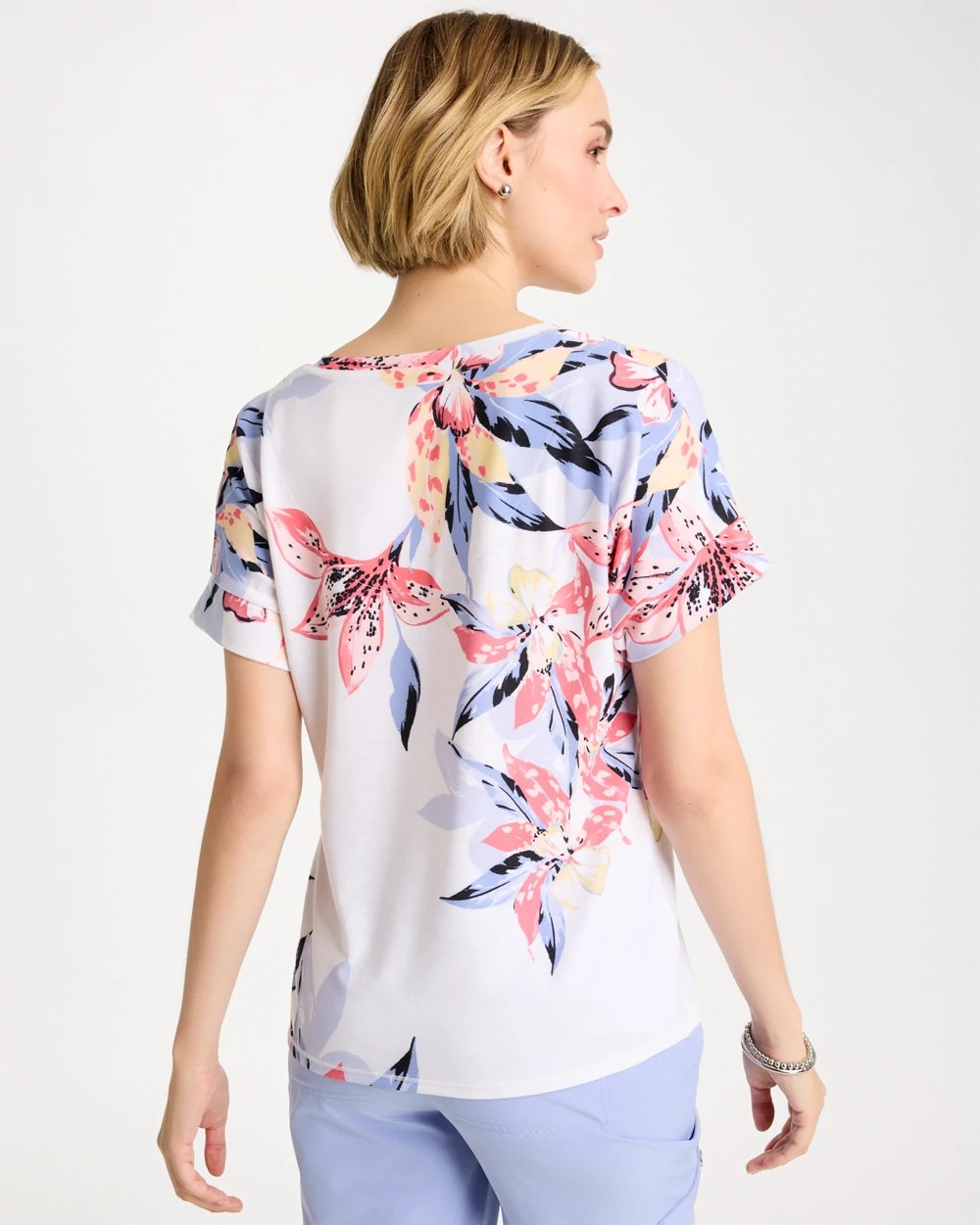 Chico's Zenergy® Lily Drop Shoulder Tee Calypso Coral
