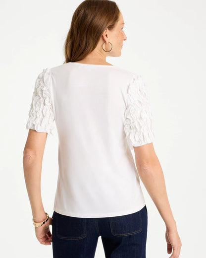 Chico's Knit 3D Sleeve Tee Alabaster