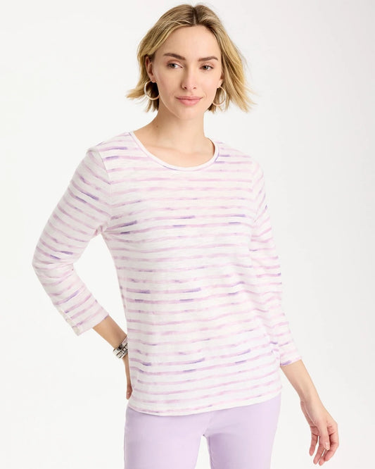Chico's Palermo Cotton Slub Tee Pale Sweet Pea