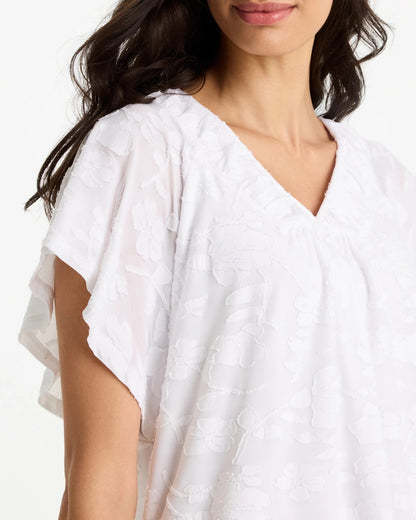 Chico's Burnout Floral Tee Alabaster