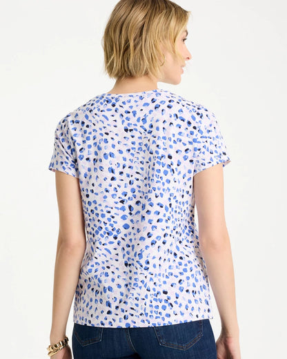 Chico's Murano Cotton Stretch Cap Sleeve Tee Amparo Blue