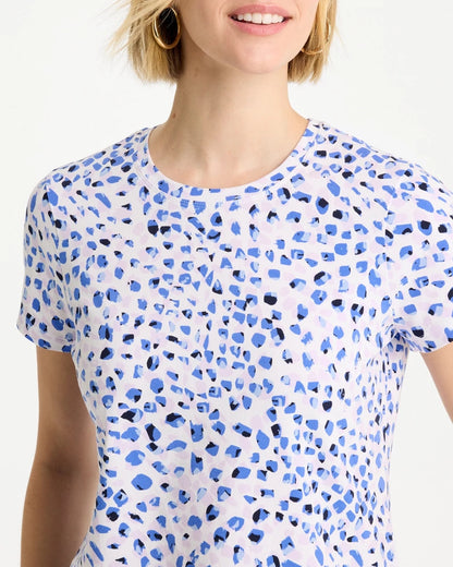 Chico's Murano Cotton Stretch Cap Sleeve Tee Amparo Blue