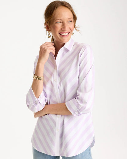Chico's No Iron™ Stretch Striped Shirt Orchid Mist