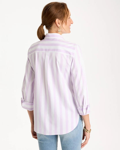 Chico's No Iron™ Stretch Striped Shirt Orchid Mist
