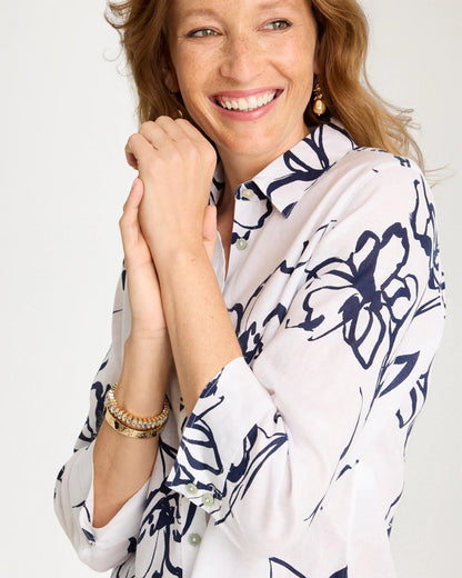 Chico's No Iron™ Linen Amalfi Shirt Passport Blue