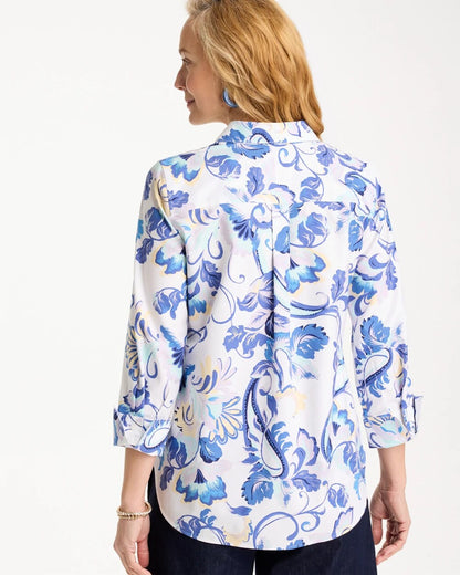 Chico's No Iron™ Stretch Paisley Shirt Amparo Blue
