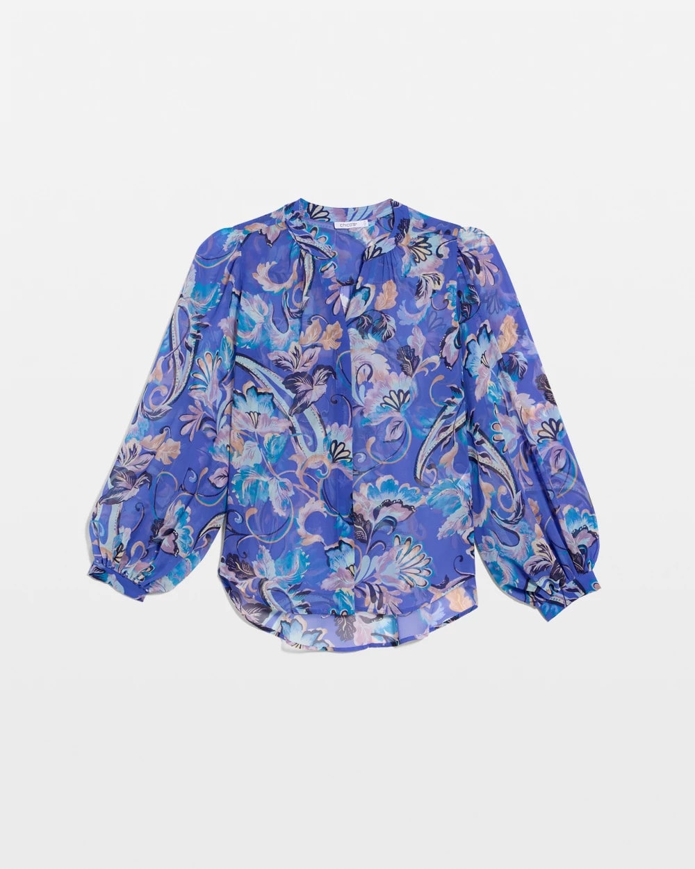 Chico's Georgette Paisley Blouse Amparo Blue