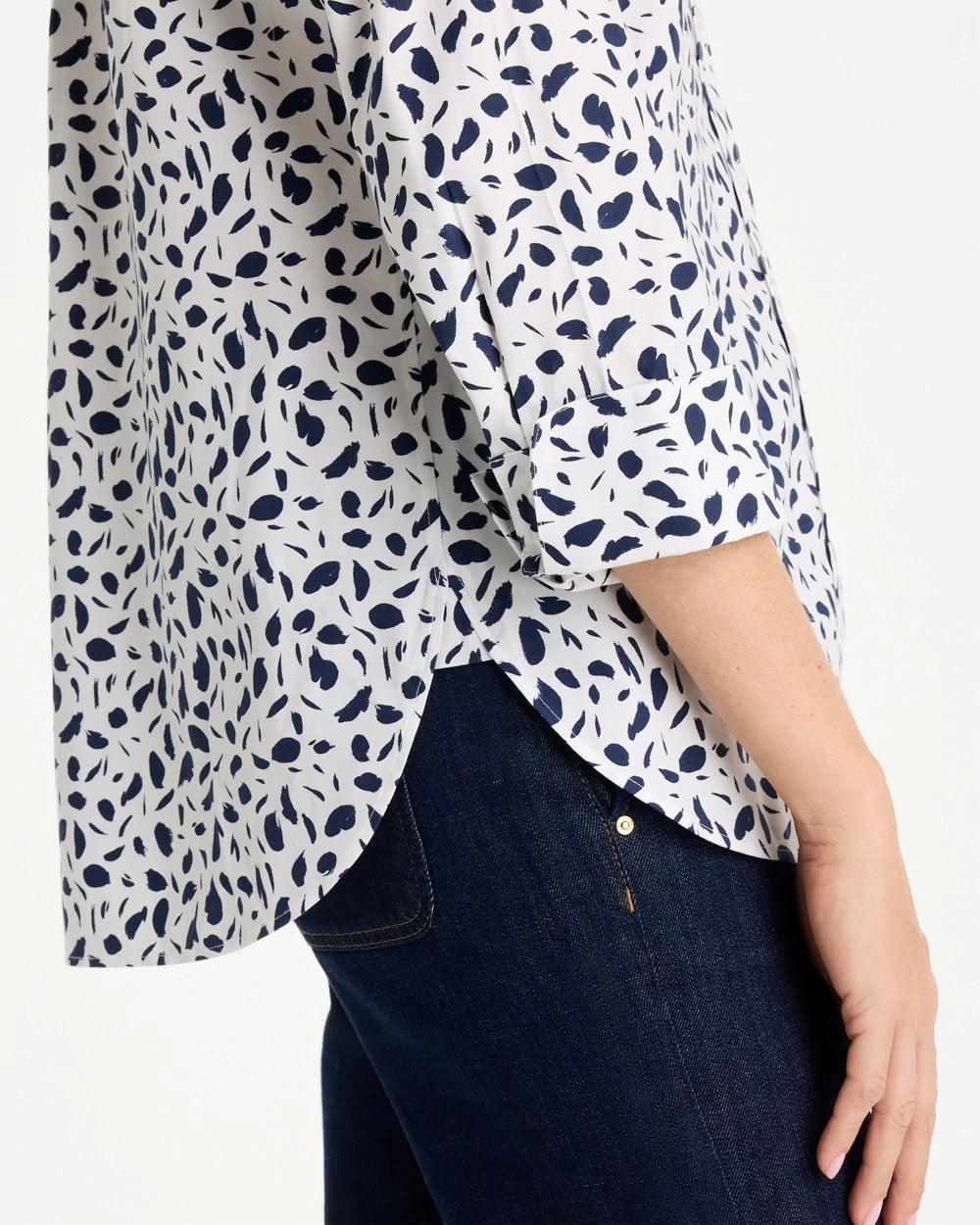 Chico's No Iron™ Stretch Printed Shirt Optic White