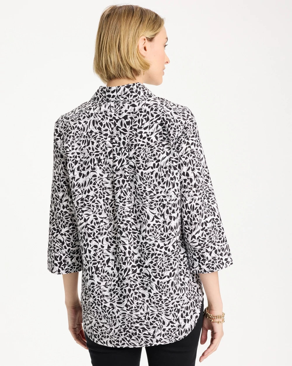 Chico's No Iron™ Stretch Printed Popover Black