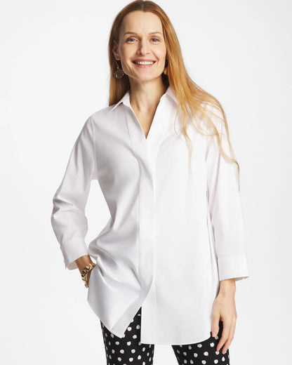 Chico's No Iron™ Stretch Splitneck Tunic Optic White