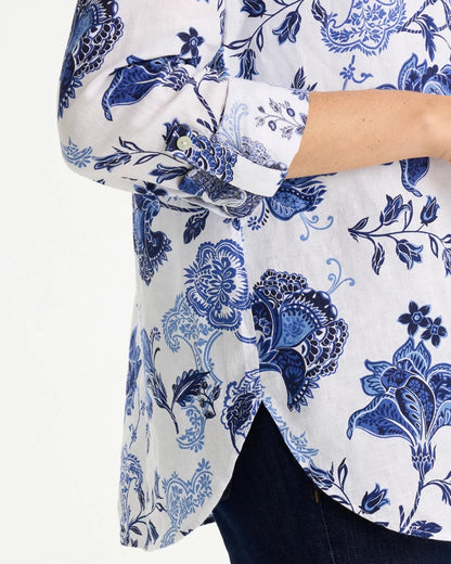 Chico's No Iron™ Linen Bloom Shirt Amparo Blue