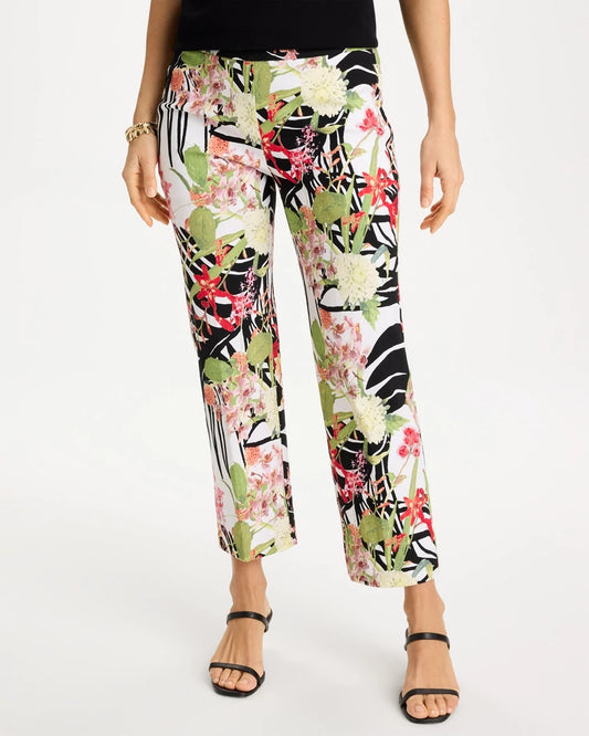 Chico's Tropical Nights Brigitte™ Straight Crop Pant Black
