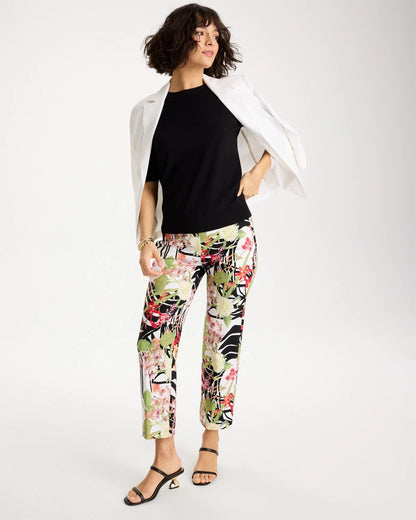 Chico's Tropical Nights Brigitte™ Straight Crop Pant Black