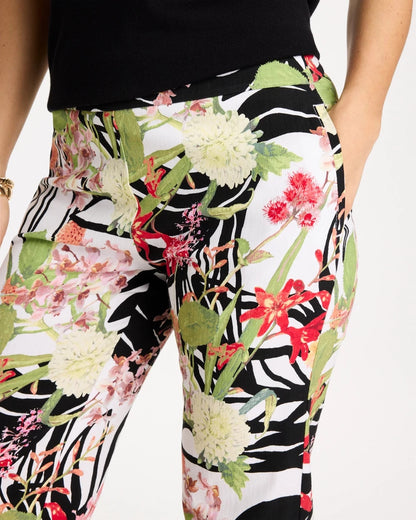 Chico's Tropical Nights Brigitte™ Straight Crop Pant Black