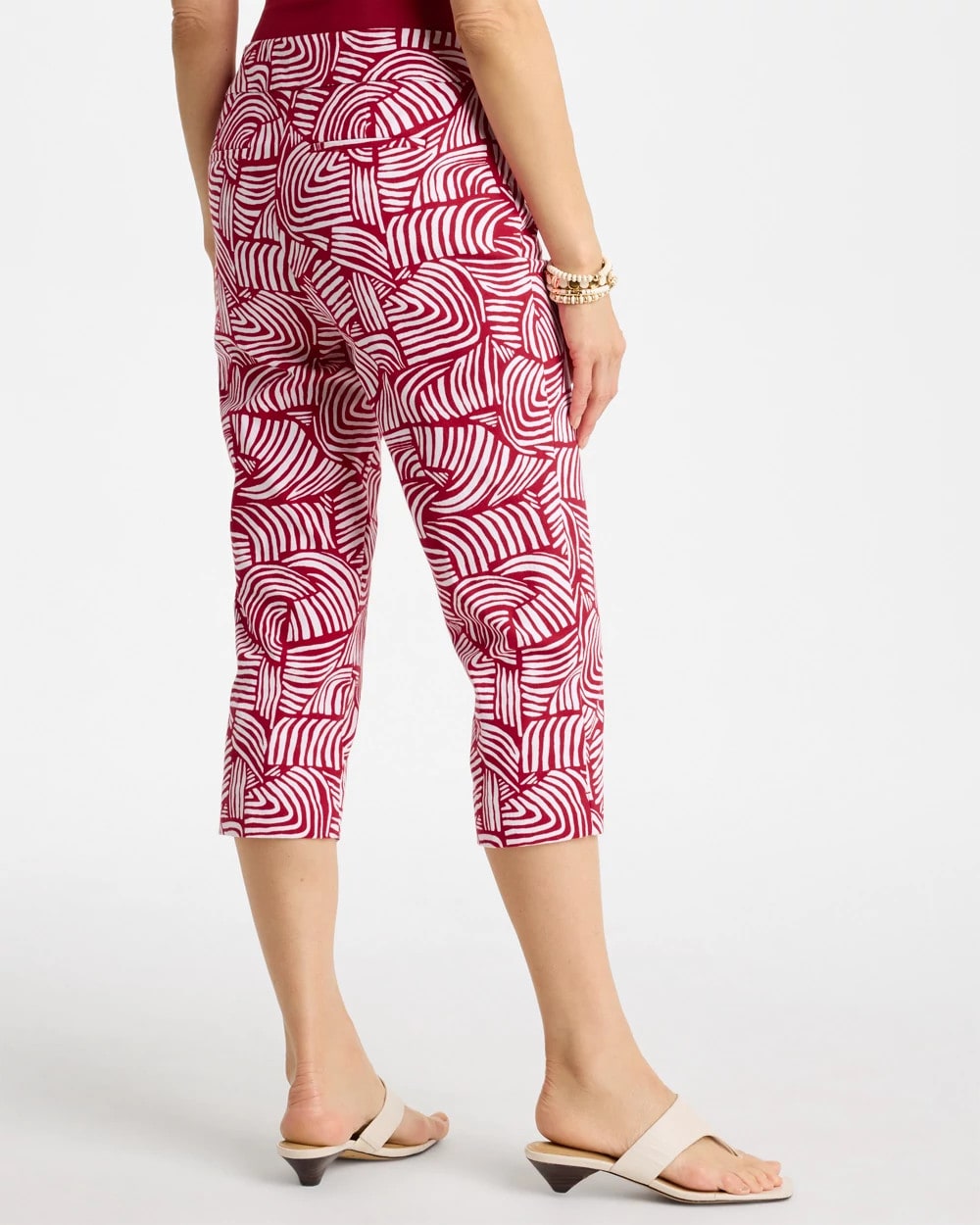 Chico's Brigitte™ Slim Geo Pull-On Capri Pant Cherry Lush