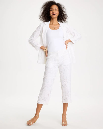 Chico's Lace Cropped Pants Alabaster