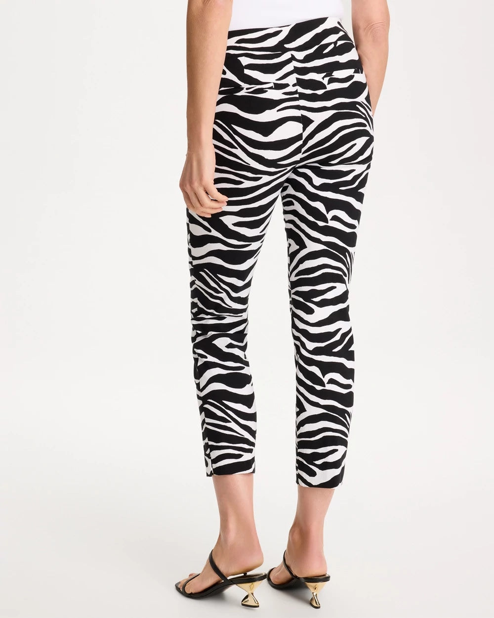 Chico's Zebra Brigitte™ Slim Pull-On Crop Pant Black