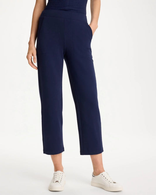 Chico's Zenergy® French Terry Cropped Pants Passport Blue