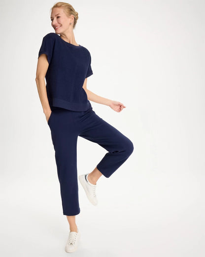 Chico's Zenergy® French Terry Cropped Pants Passport Blue