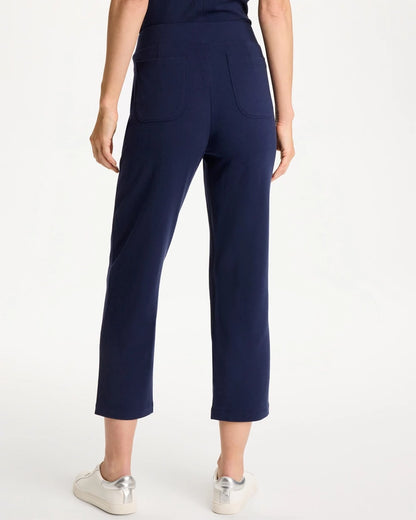 Chico's Zenergy® French Terry Cropped Pants Passport Blue