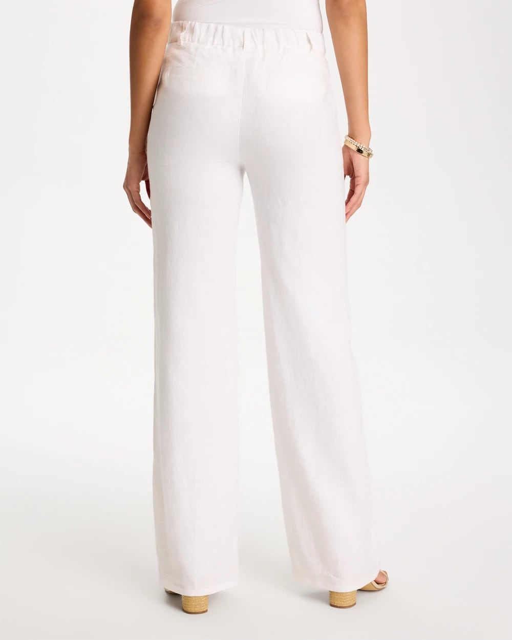 Chico's Straight-Leg Linen Pants Alabaster