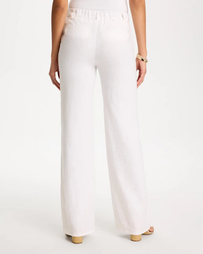Chico's Straight-Leg Linen Pants Alabaster