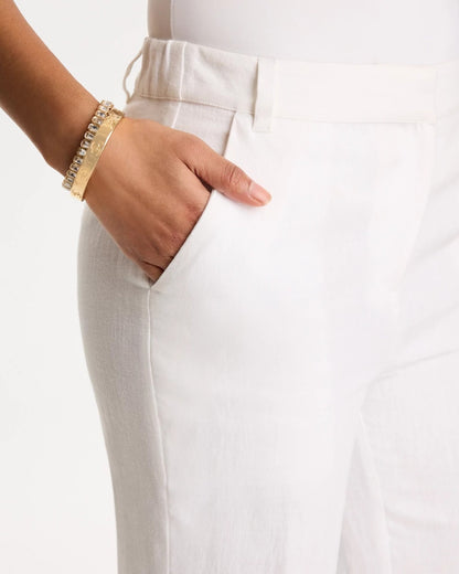Chico's Straight-Leg Linen Pants Alabaster