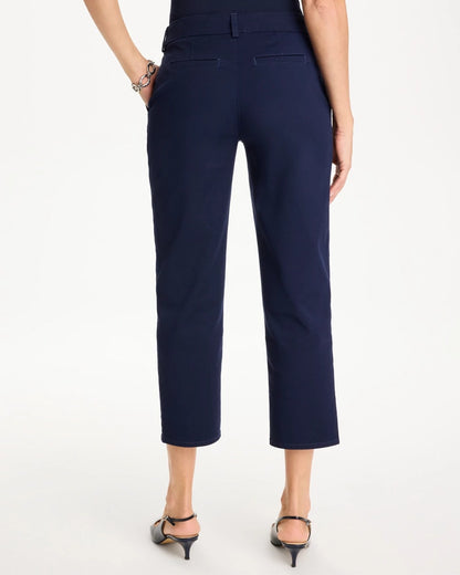 Chico's Relaxed Boyfriend Chino Crop Pants Passport Blue