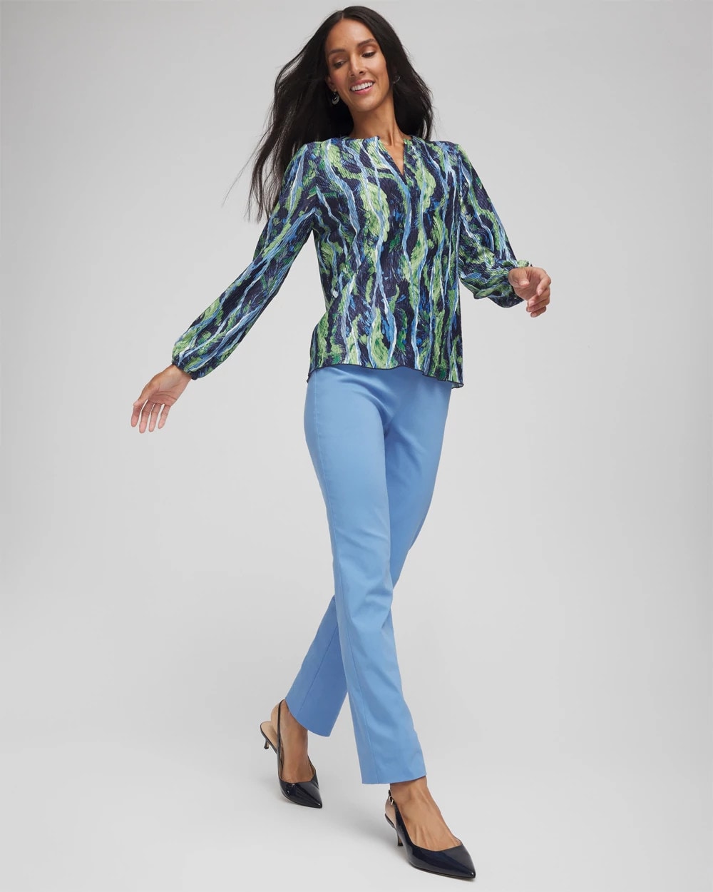 Chico's Brigitte™ Slim Pull-On Pants Tidal Blue