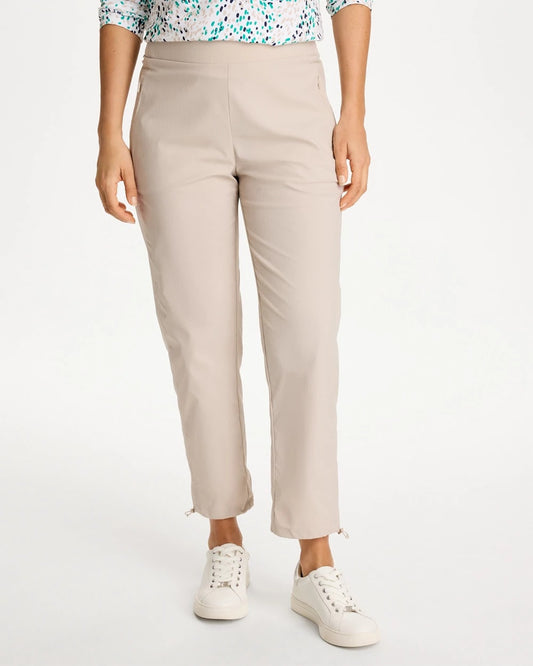 Chico's Zenergy® Striped UPF Bungee Crop Pants Smokey Taupe