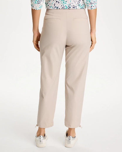 Chico's Zenergy® Striped UPF Bungee Crop Pants Smokey Taupe