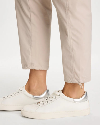 Chico's Zenergy® Striped UPF Bungee Crop Pants Smokey Taupe