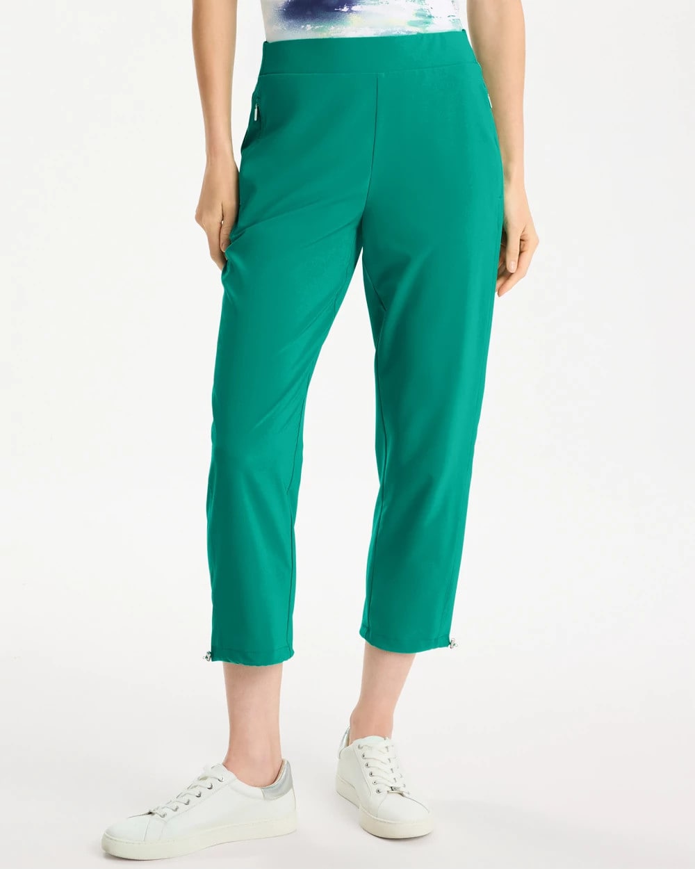 Chico's Zenergy® UPF Bungee Crop Pant Topanga Green