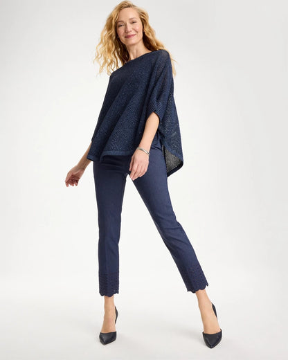 Chico's Brigitte™ Slim Embroidered Pull-On Crop Pant Indigo