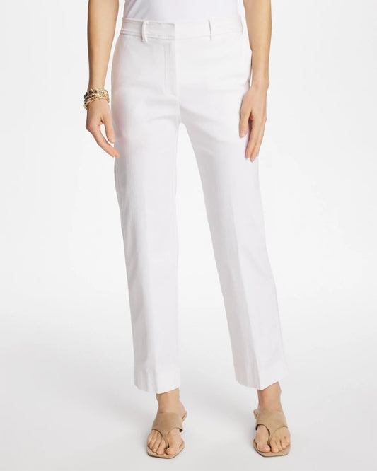 Chico's Emme Fly Front Straight Crop Pants Alabaster