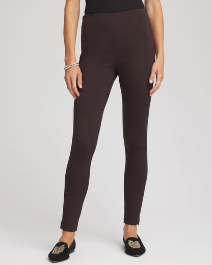 Chico's Juliet Slim Zip-Ankle Leggings Cocoa Bean