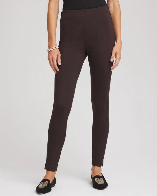 Chico's Juliet Slim Zip-Ankle Leggings Cocoa Bean