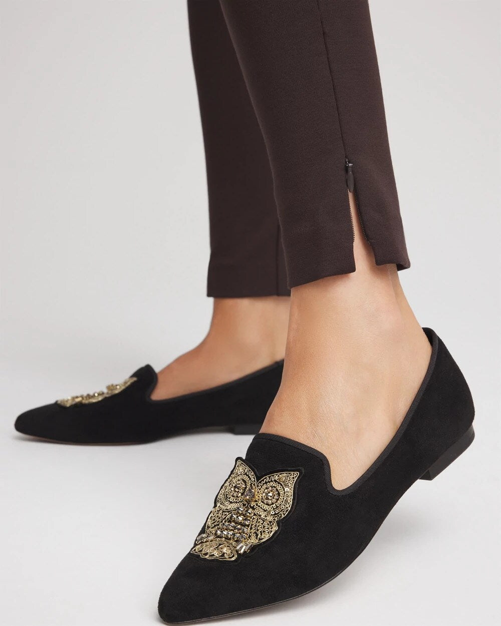 Chico's Juliet Slim Zip-Ankle Leggings Cocoa Bean