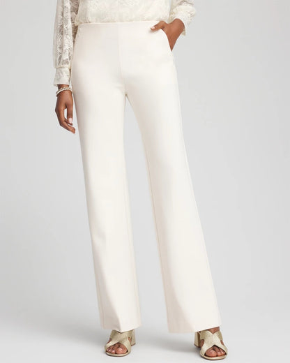Chico's Juliet Wide Full Length Pant English Cream
