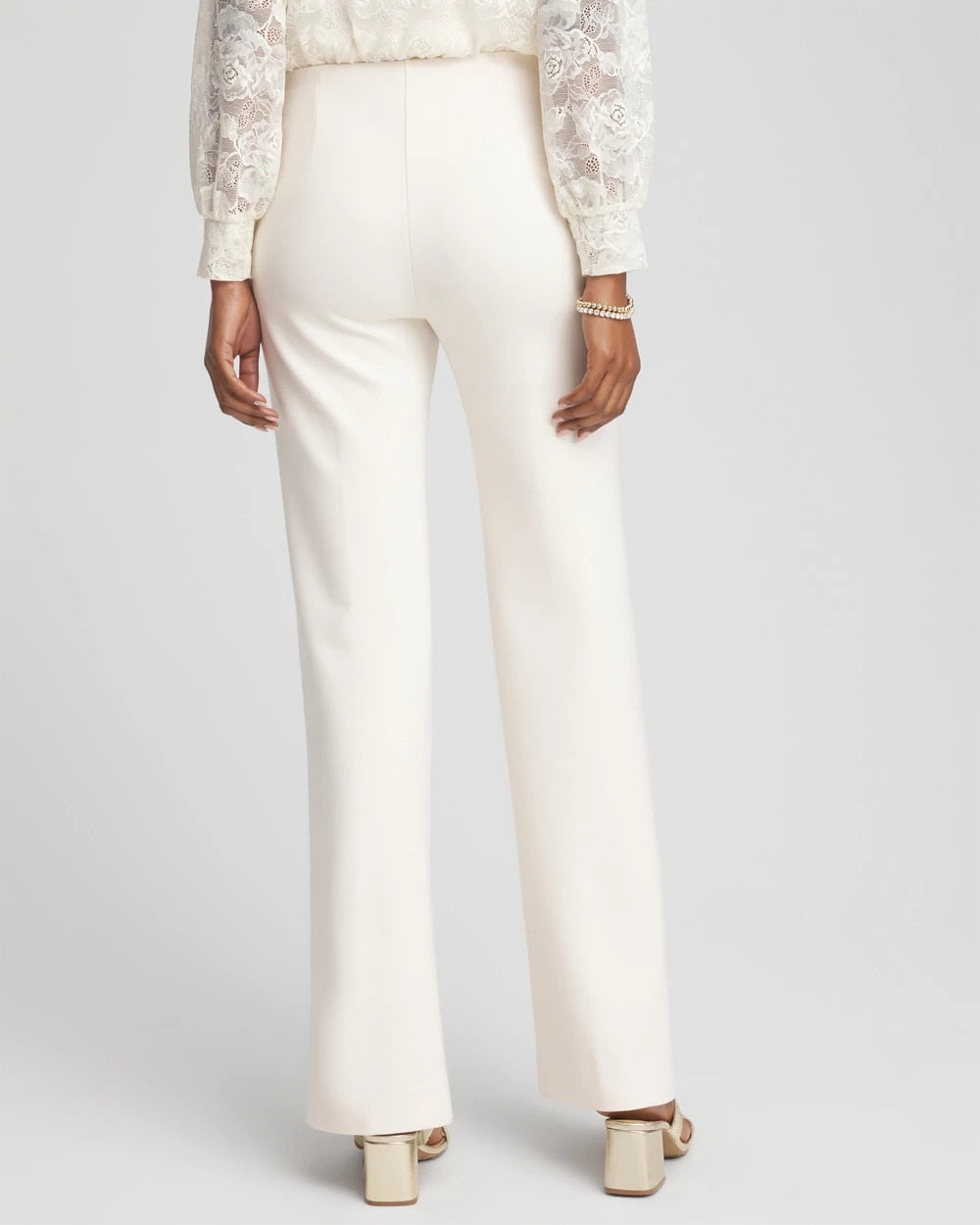 Chico's Juliet Wide Full Length Pant English Cream