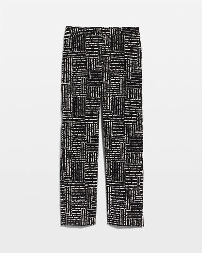 Chico's Emme Fly Front Straight Printed Crop Pants Black
