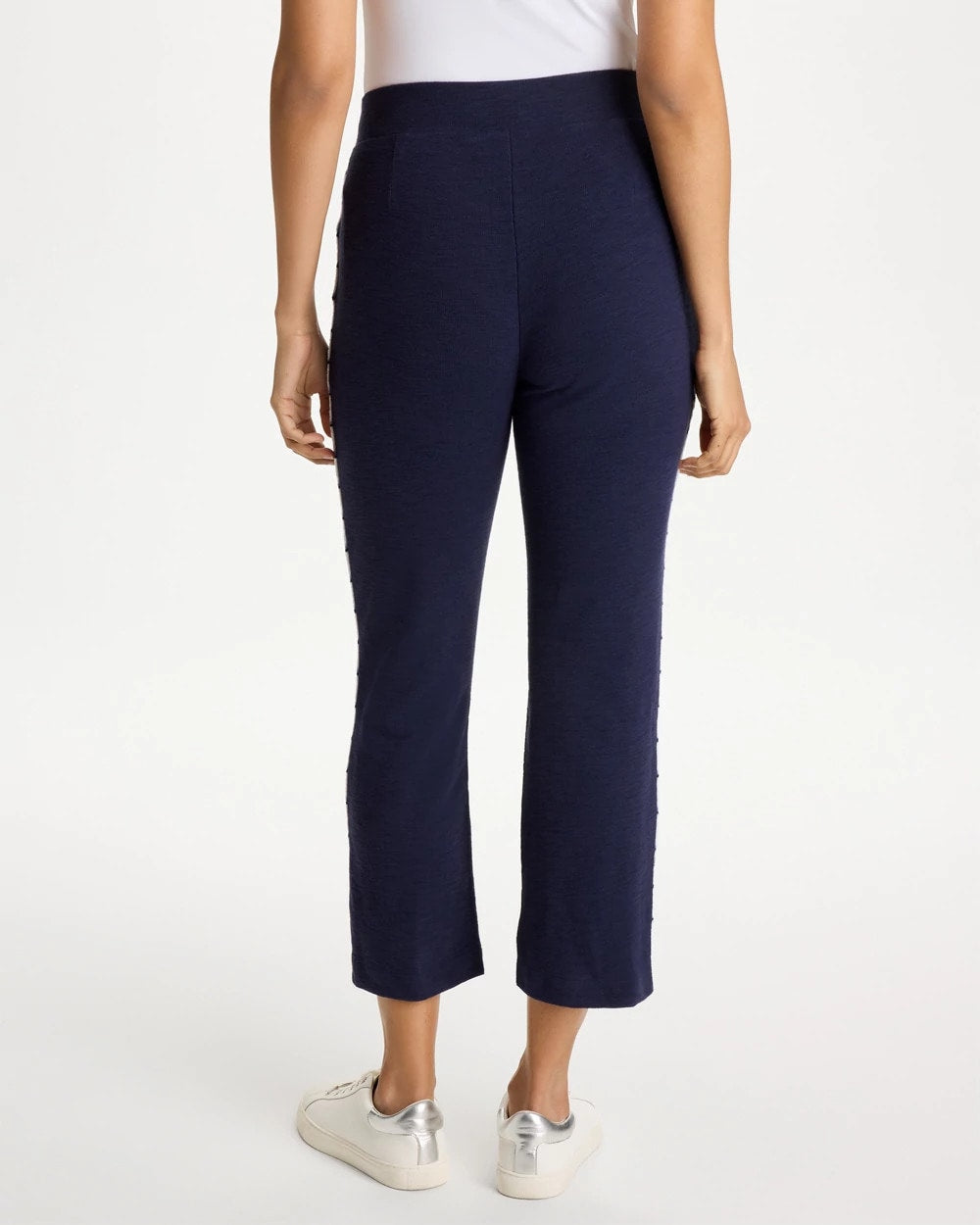 Chico's Zenergy® Jersey Striped Crop Pants Passport Blue