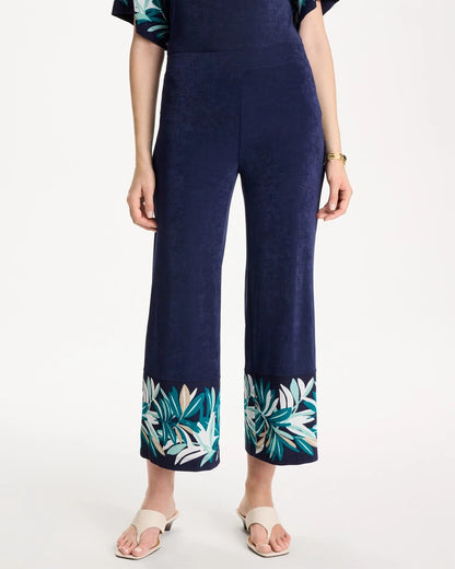 Chico's Travelers™ Palm Border Crop Pant Kings Navy